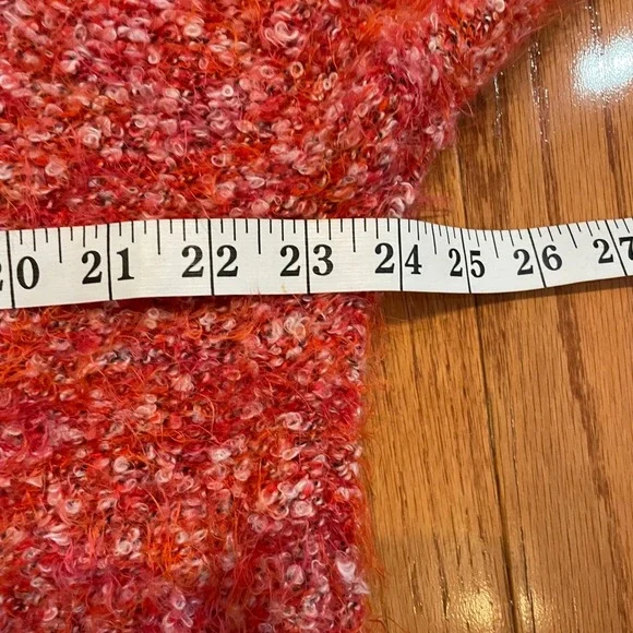 Free People Stardust Orange Pullover Knit Sweater Women's Small oversized shag - Picture 4 of 10